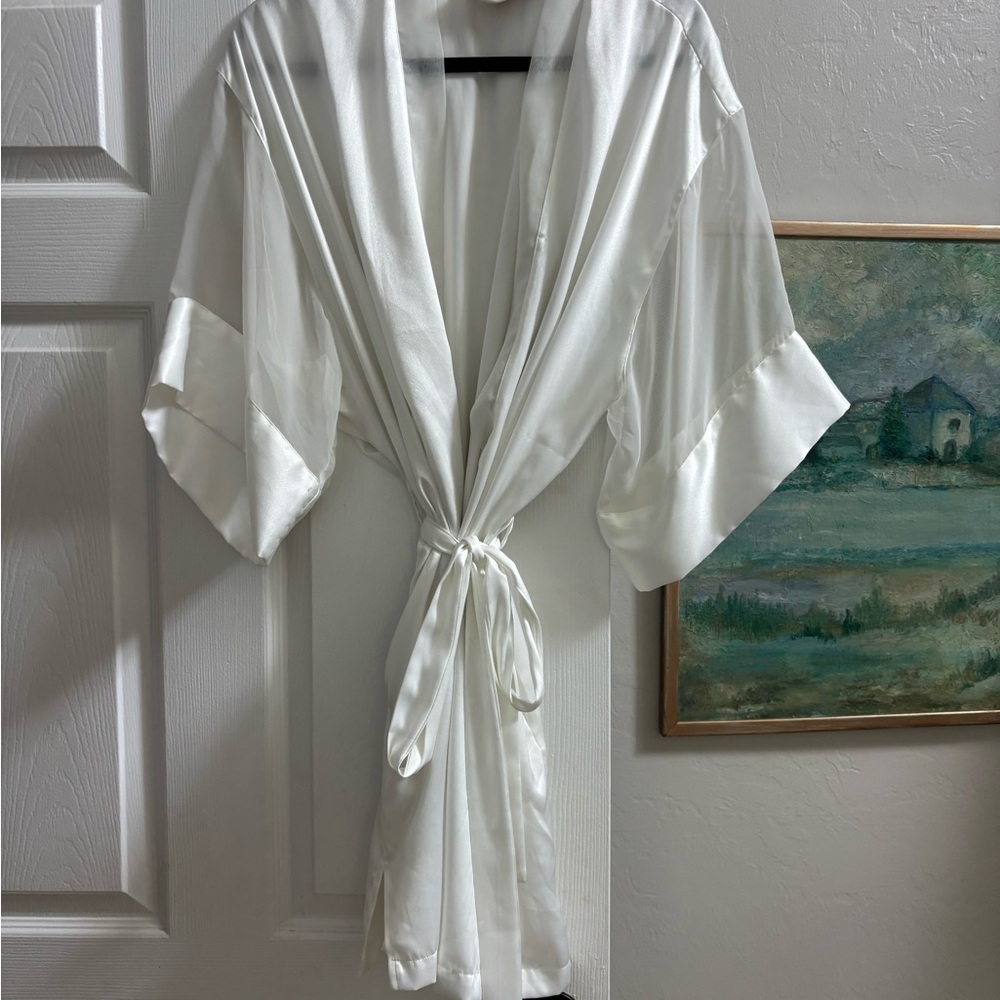 Vintage Victoria Secret Gold Label Bridal Ivory Robe- One Size